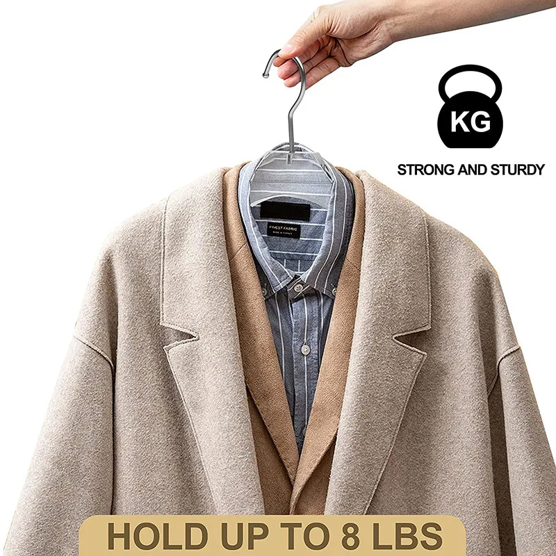 Clear Acrylic Clothing Curved Stylish Coat Adult Hangers for Dress Suit