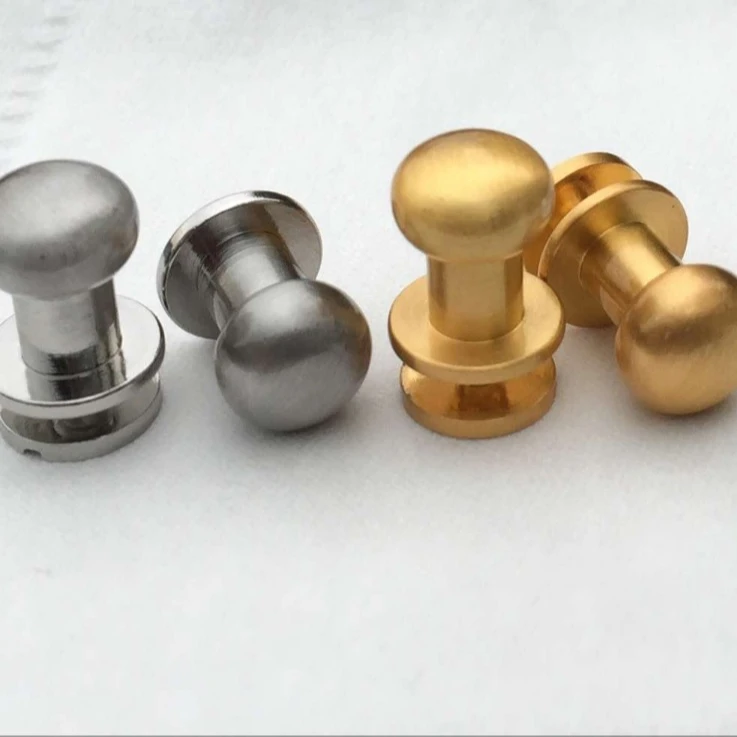 brushed gold and silver color custom 8mm jeans nipple rivet