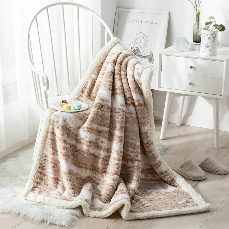 High Quality Super Warm Flannel Coral Fleece Blanket Fur Blanket Flannel Fleece Jacquard Flannel Blanket