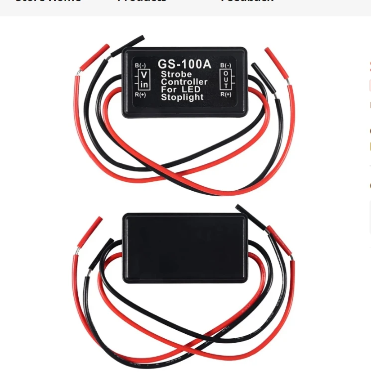 Universal Flash Strobe Controller GS-100A Car Brake Light Flasher Module 12-24V LED Brake Stop Signal Light For Car Motorcycle