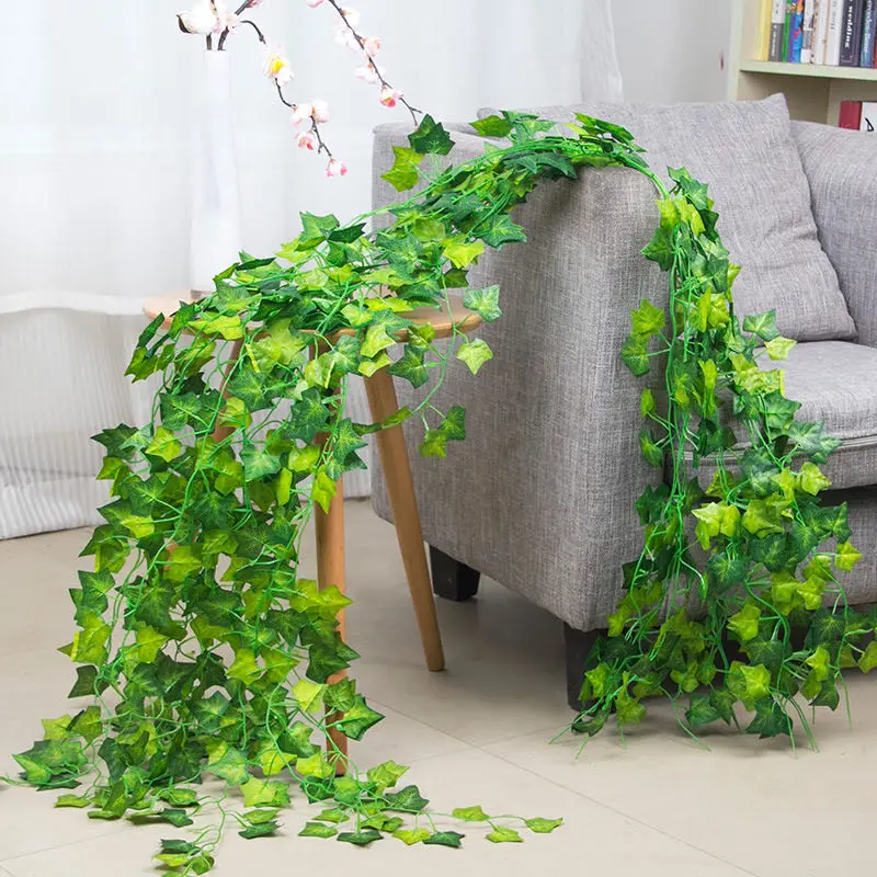 Factory Wholesale Artificial Ivy Vine Garland Green Leaf Ceiling Plant Decoration Home Flowers Green Plants Vine Grape Leaves