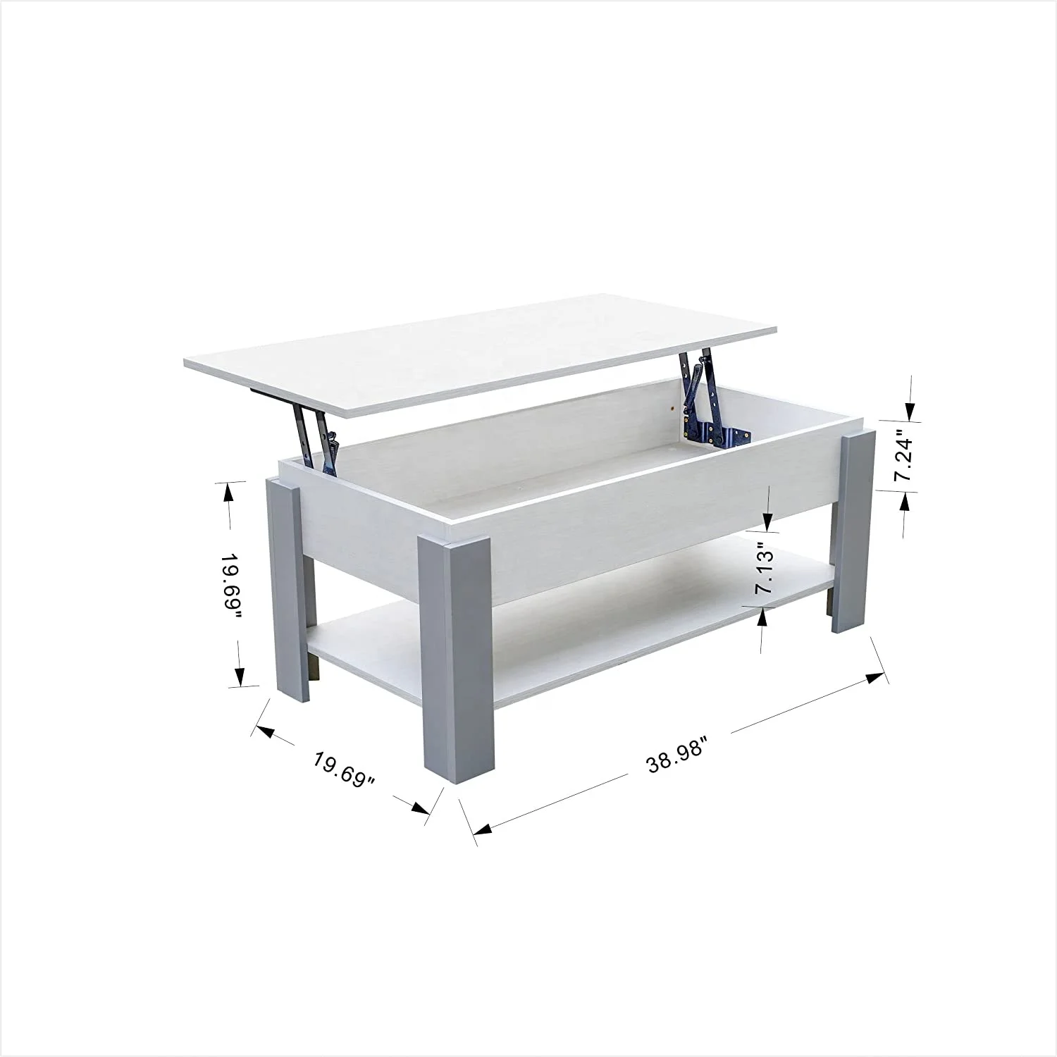 Lift Top Coffee Table Cabinet With Hidden Compartment Storage Shelf Rising Tabletop For Living Room