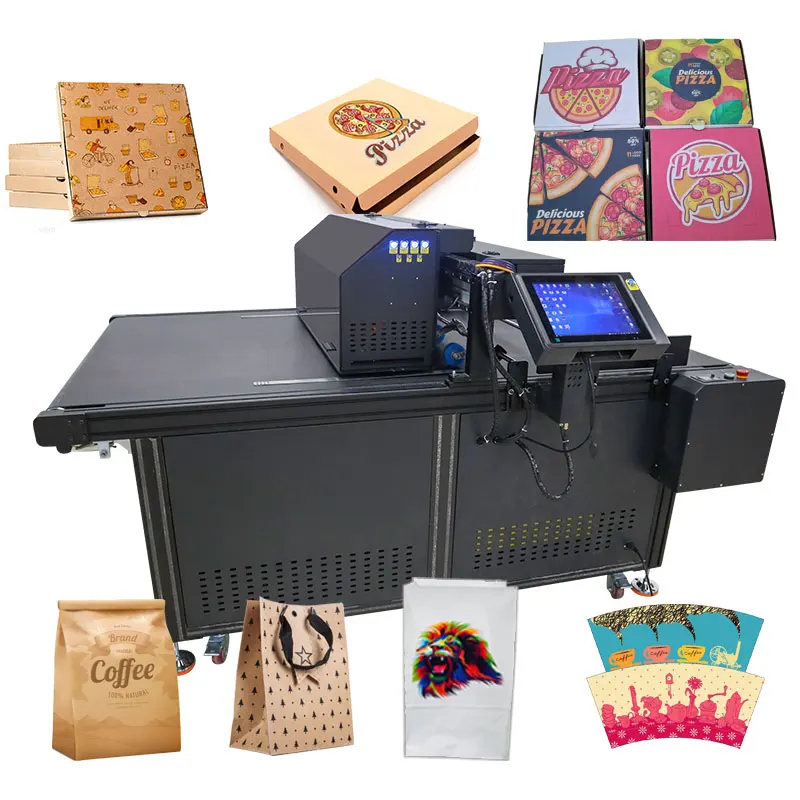 Faith Automatic Digital Cardboard Printer CMYK High Speed Pizza Box Printing Machine Single Pass Printer