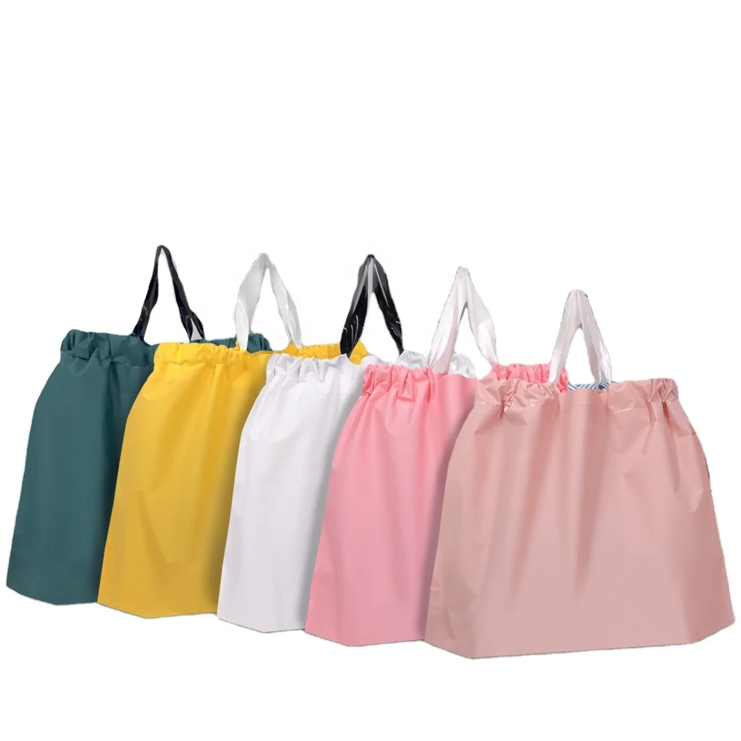 Custom Print Drawstring Bag Plastic Take Away Bag Shopping Bag with Multi color