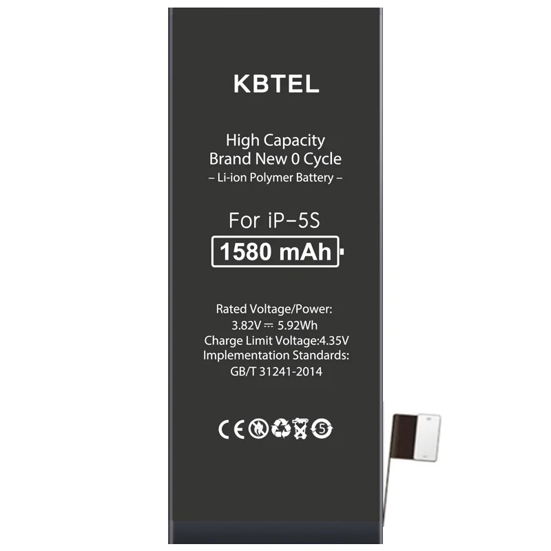 
Original Factory Zero Cycle 1560 Mah Chinese 3.7 Mobile Phone Battery For Iphone5S 