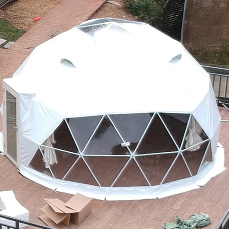 Outdoor Garden Luxury Hotel Bathroom Small Clear Igloo Geodesic Ball Dome Tent House For Glamping