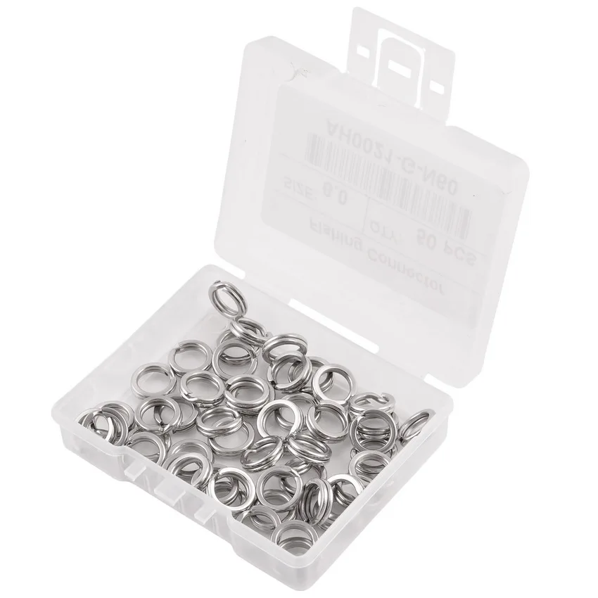 50pcs/lot Stainless Steel Split Ring Diameter from 3mm to 9mm Heavy Duty Fishing Double Ring Connector Fishing Accessories