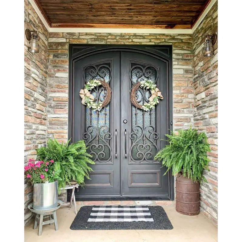 Alucasa Balcony Iron Door Design Main Entrance Doors Grill Design Wrought Iron Double Door