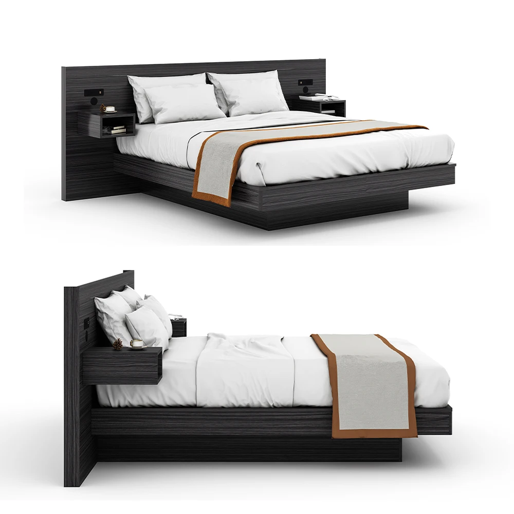 Hotel Bed Base, Custom Wood Frame and Headboard Furniture for Bedrooms
