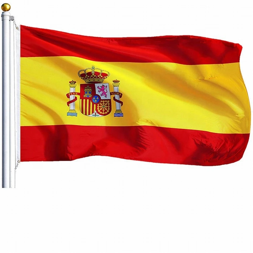 Direct delivery simple sourcing wholesale 3x5ft polyester Spain national flag custom design flag of different countries