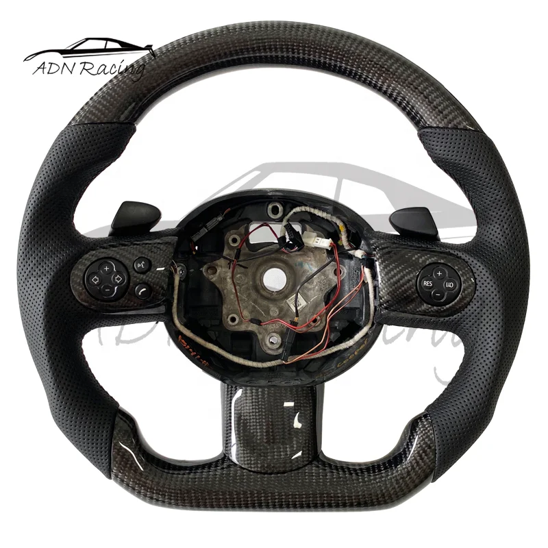 For BMW MINI Cooper R55 R56 R57 R58 R59 Carbon Fiber Steering Wheel With Shift Paddles