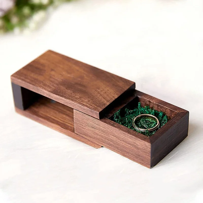 Wooden lunch box Bento box Solid wood sushi box Rectangular double-layer tableware