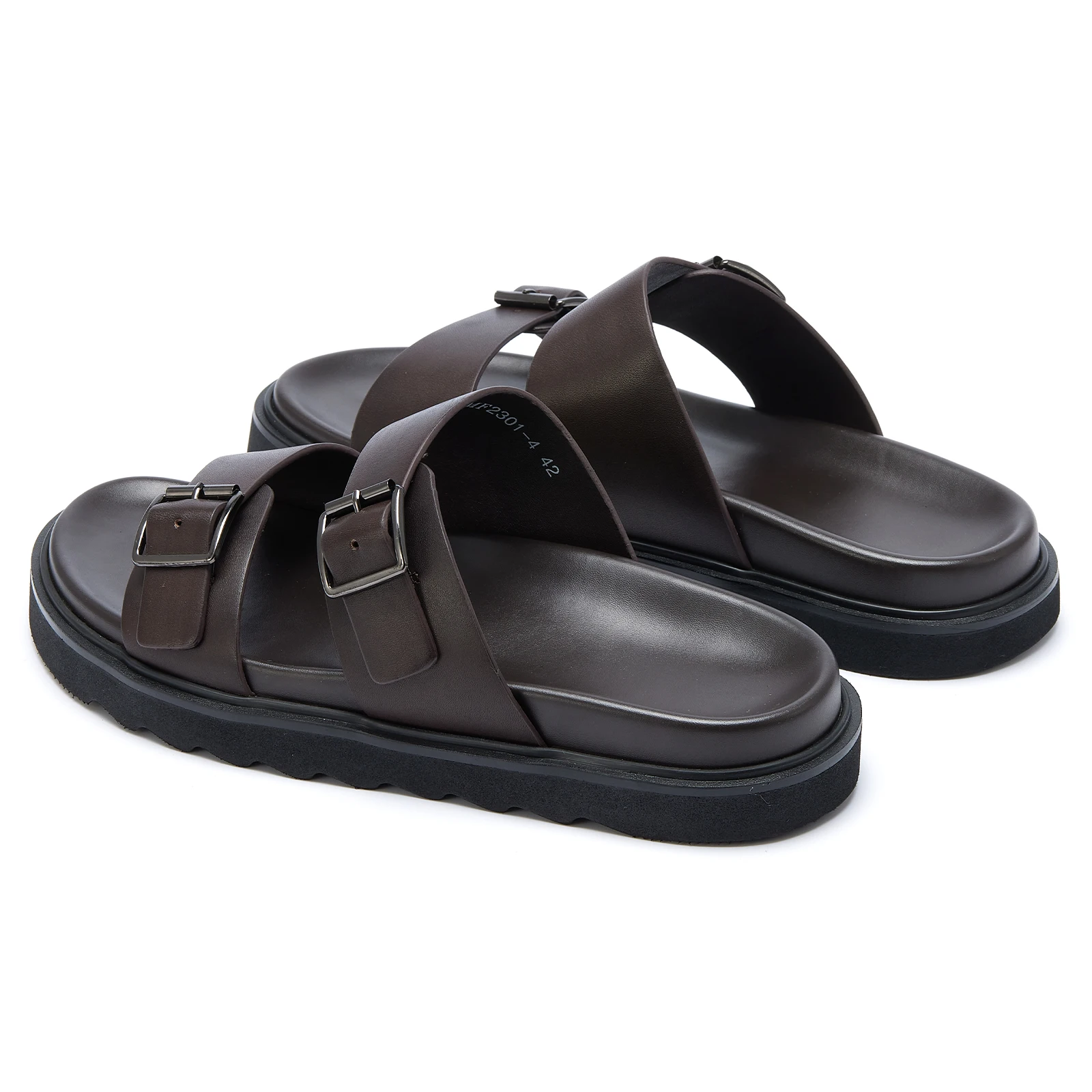 Trendy Genuine Leather Sandals Comfortable Non-slip Slippers Top Layer Cowhide Vamp EVA Outsole Comfortable Mens Casual Shoes