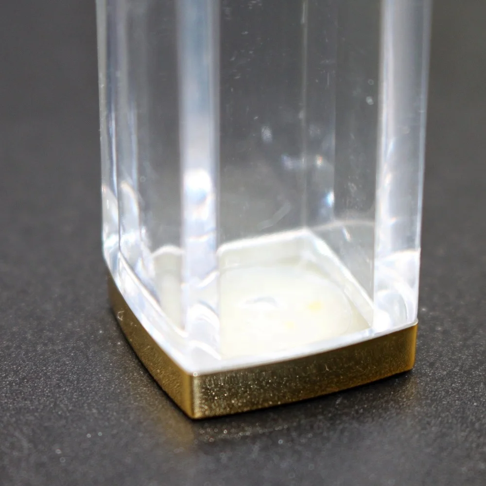 Shiny gold square lip gloss tube