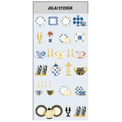 Wholesale Die Cut Sticker Sheet - Tea Time / Journal Stickers, Planner Stickers, Scrapbook Stickers For Decorations