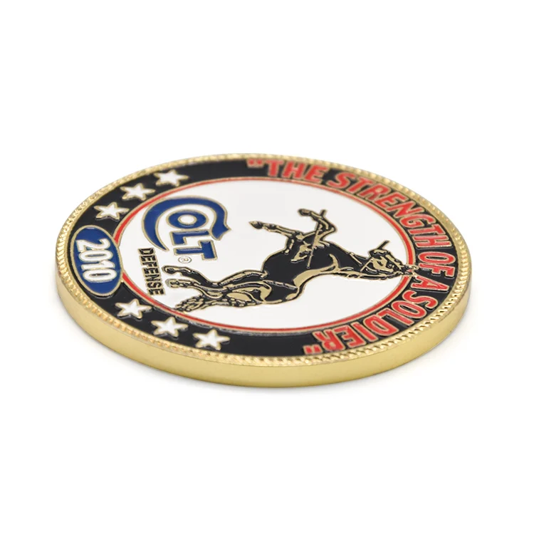 No minimum wholesale cheap custom gold plating metal coin