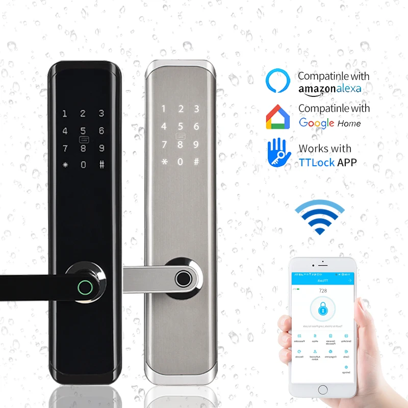 Safety ttlock App WiFi Fingerprint Smart Digital Door Lock with Remote Control