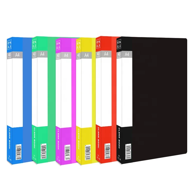Wholesale  A4 insert folder Office file book Plastic Clear Pockets Display Book Data File  Pockets Document  Folder
