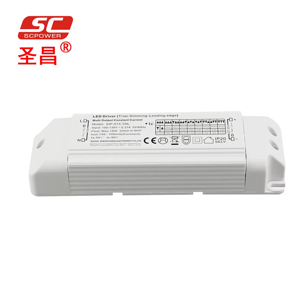 constant current driver 150mA 250mA 350mA 400mA DC 15W Constant Current Dimmable LED Driver 450mA 500mA 600mA 700mA