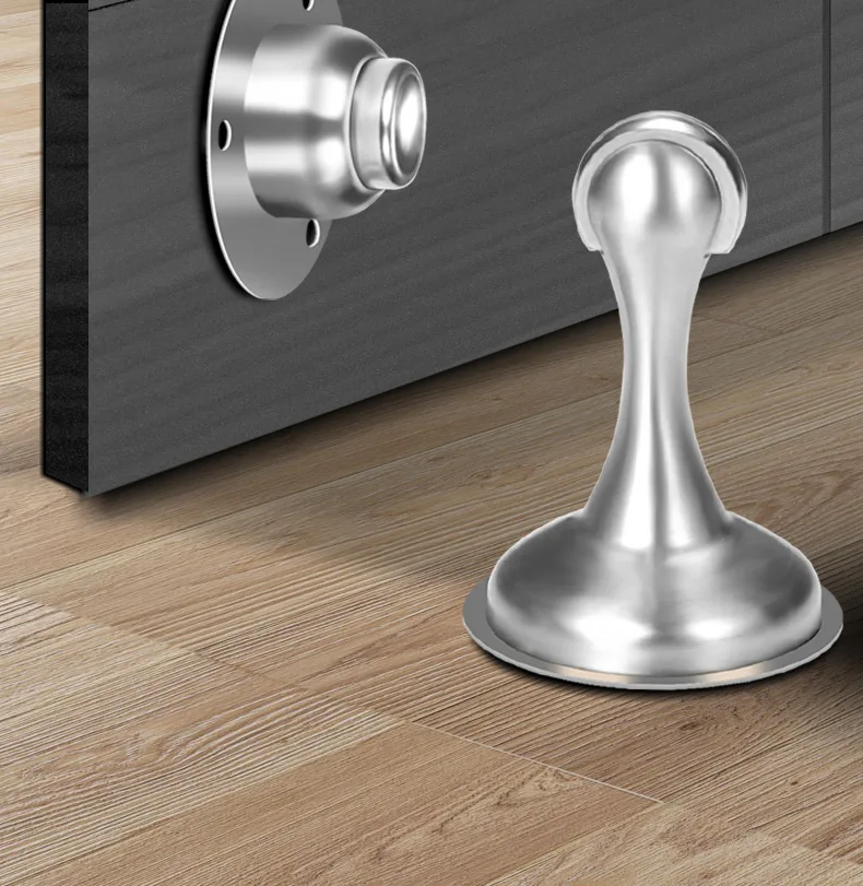 2024 Stainless steel 201 Latch bracket Magnetic door stopper for more robust wall and floor mounting Doorstop function