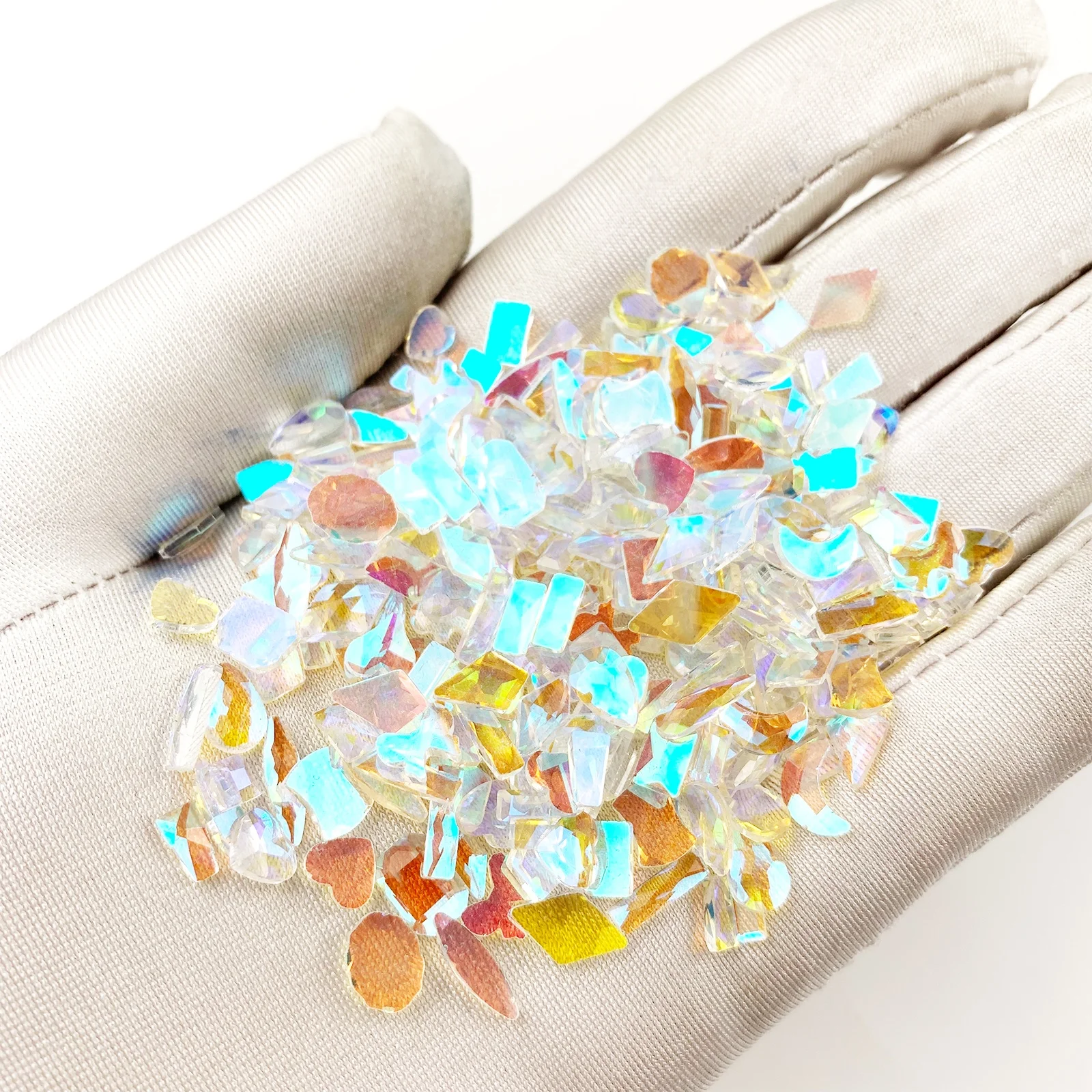 1440pcs Flat back Mix Crystal Stones Shiny Nail Glass Diamond 3D Nail Art Aurora Rhinestones