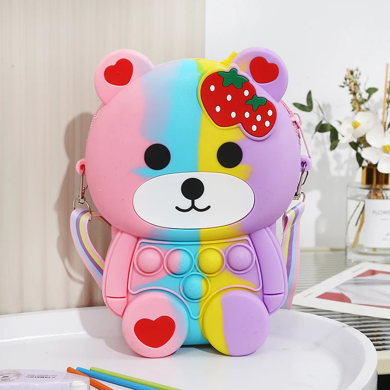 Bear Silicone Bag Cute Rat Killer Pioneer Oblique Bag New Fashion Girl Cartoon Wallet