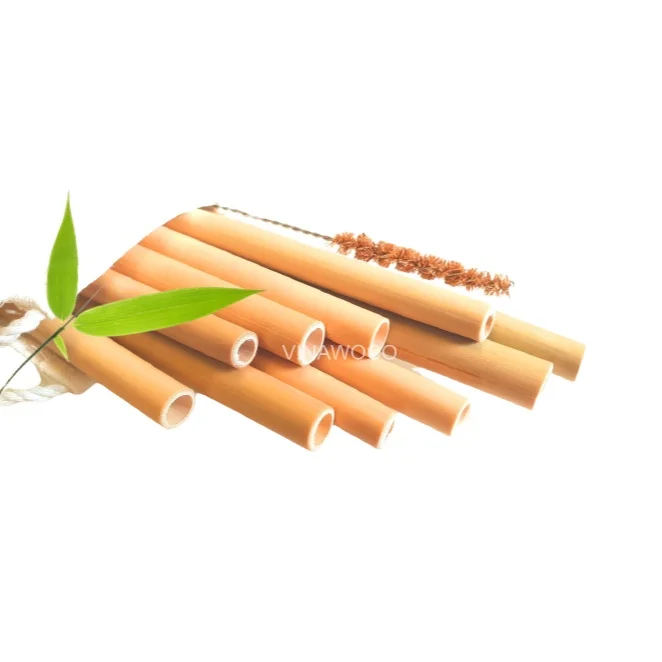 
Best Eco Friendly Solution For Plastic Substitute Handmade Reusable Biodegradable Customize Logo Bamboo Drinking Straws 