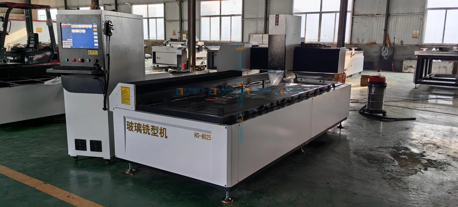 full automatic and plc control CNC Glass Milling Groove Machine used for glass milling and drilling deep processing