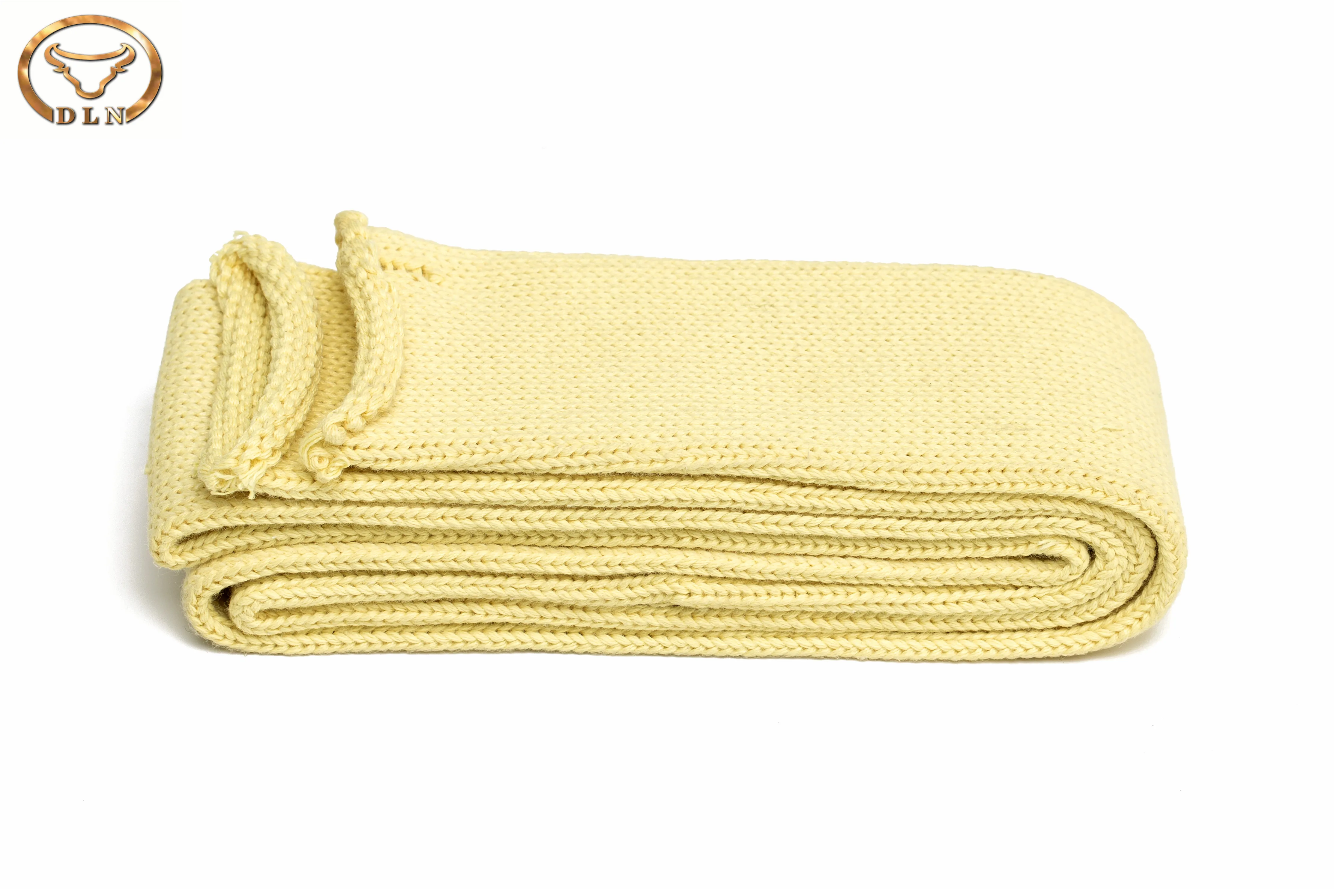
High Temperature Resistant/Heat Resistant Aramid Knitting Sleeves, Yellow Aramid Knitting Tubes for glass processing industry 