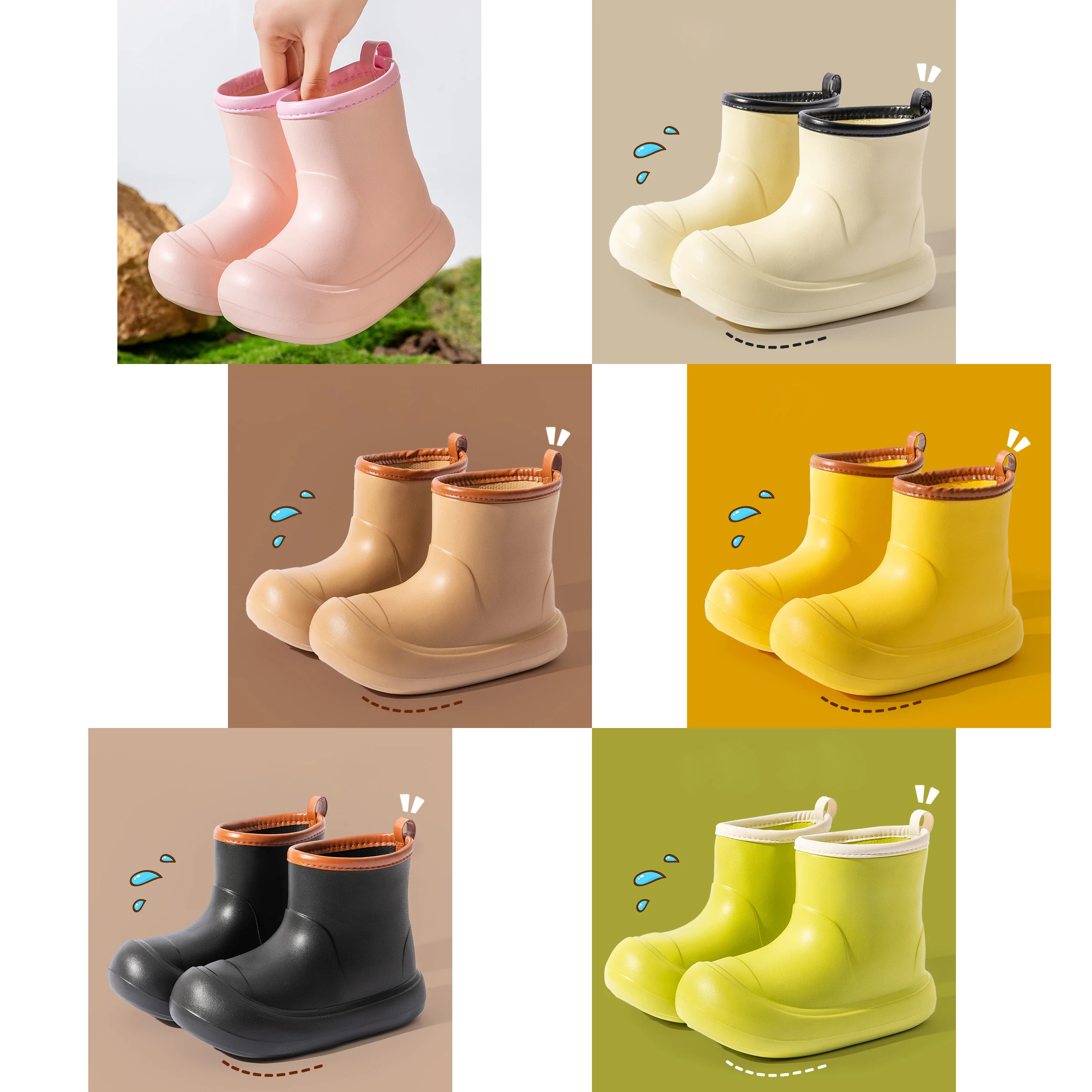 Custom Kids Rain Boots For Children High EVA Wellies Baby Waterproof Outdoor For Kids Wellington Boots Gum Boots For Girls Boys
