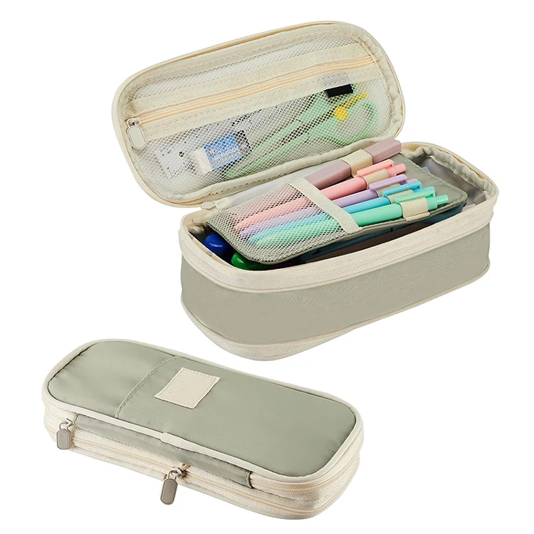 Promotion factory Pastel colors High Capacity Pencil Case smooth zipper waterproof polyester bible Pen Pencil Case for school