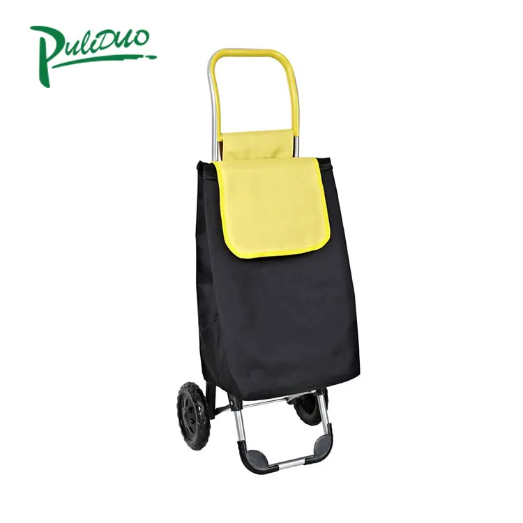 Foldable grocery cart two wheel shopping trolley bag
