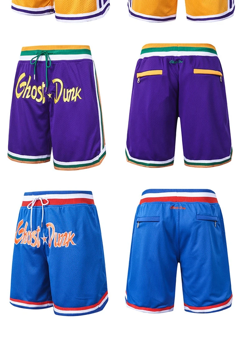 Custom Casual Summer Polyester Short Jogger Classic Retro Basketball Sweat Box Shorts Mens Gym Sport Comfy Mesh Track Shorts