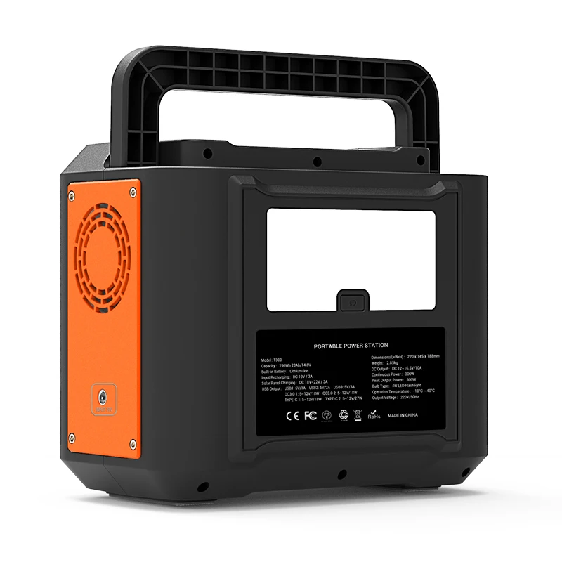 110V 240V AC Output 80000mAh 4USB All In One Portable Power Station Solar Power Generator 300W 500W For Home Use