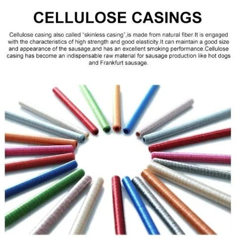 Hot Selling Natural Purity Cellulose Casing For Hot Dog Custom Colors Patterns Cellulose Casing For Chicken Beef Pork Sausage