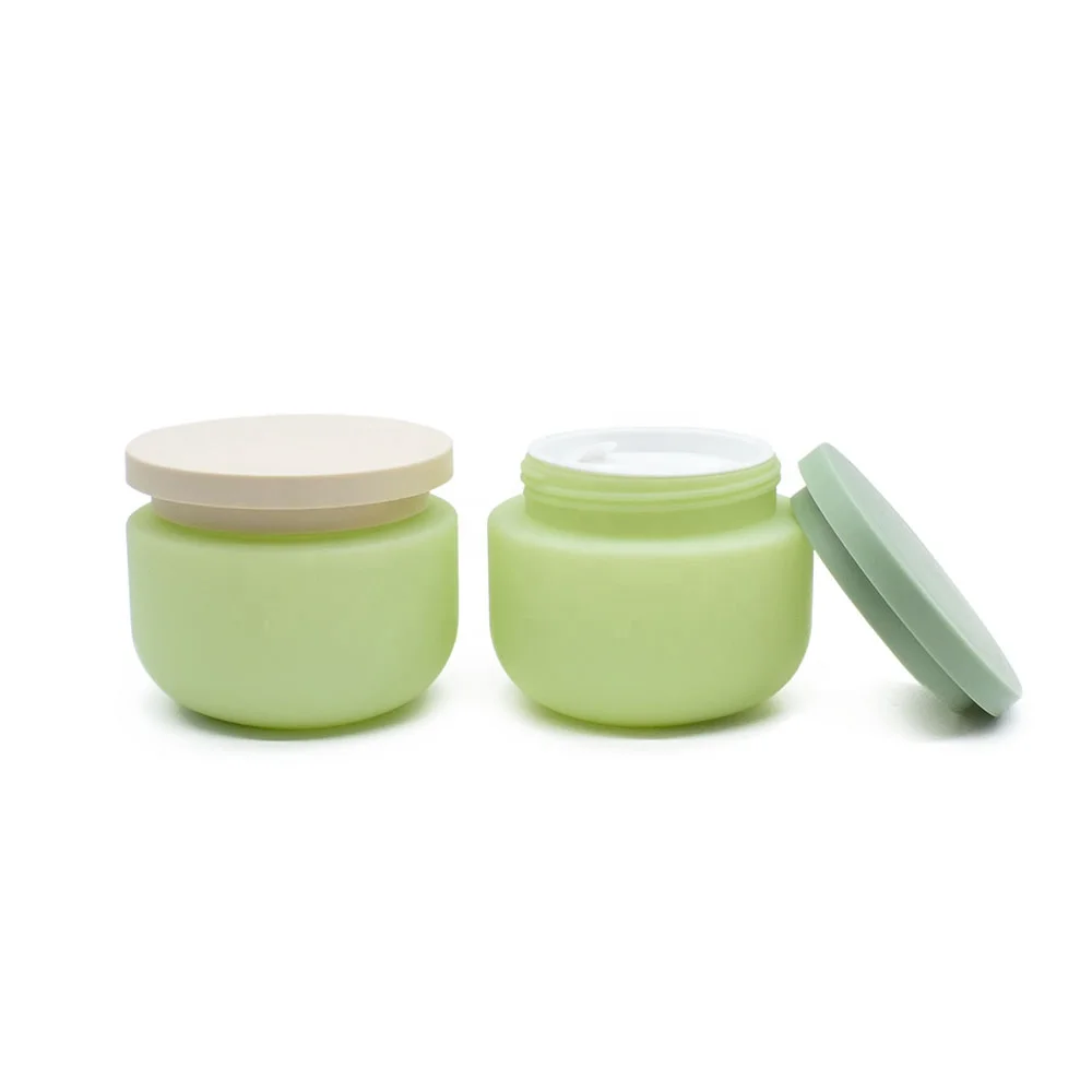 2023 New Products 250ml Green Plastic Jar Skin Cream Body Lotion Cosmetic Packaging PE Plastic Jar
