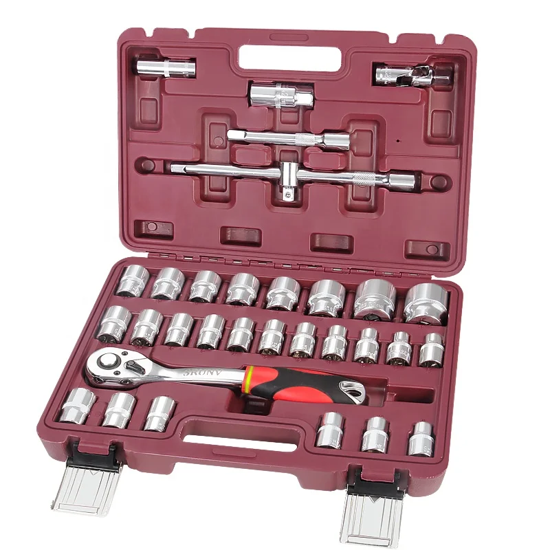 
SRUNV 32 pcs 1/2 Inch multi - functional tool box with a variety of tools is suitable for professional auto repair 