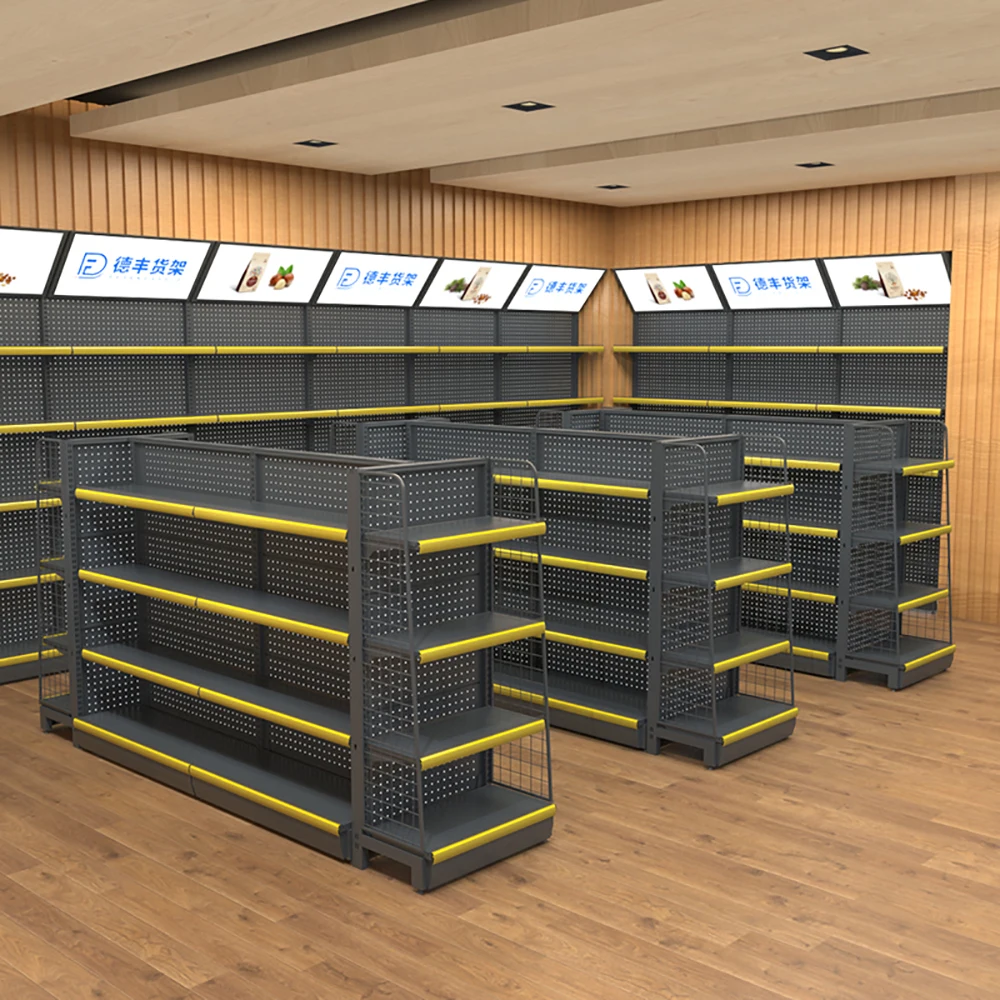 Customized  supermarket shelves metal pegboard display rack gondola supermarket shelf