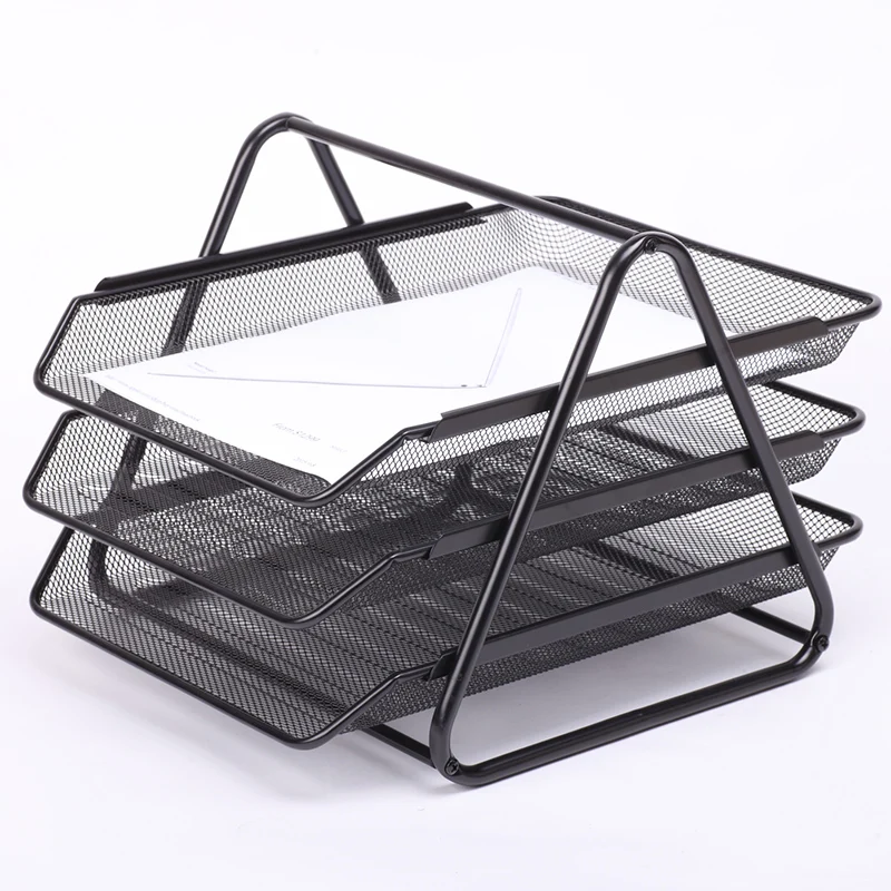 
Mesh stackable file tray organizer tabletop 