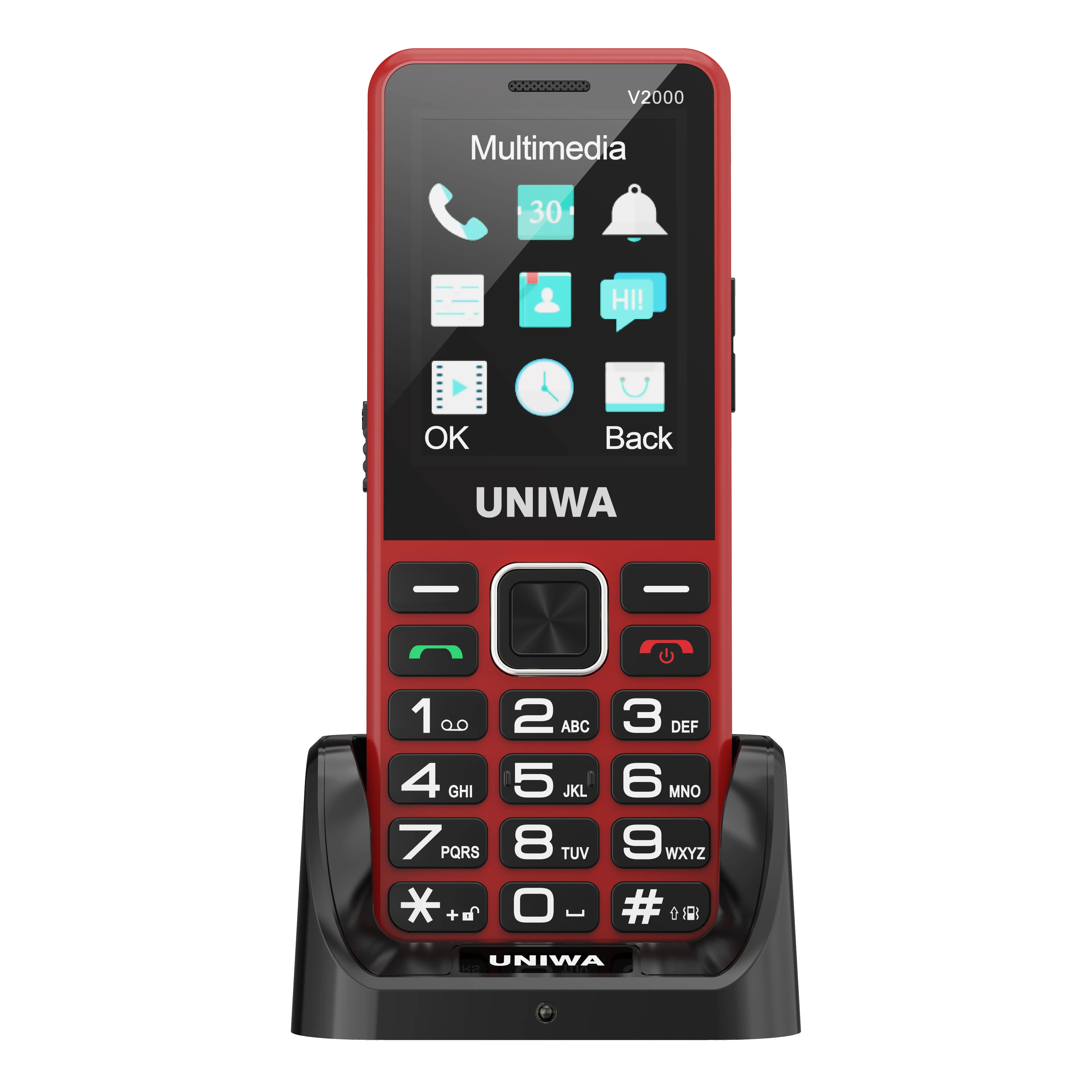 Новый 2 4 дюймов IPS экран T107 двойной нано слот для SIM-карты USB Type-C порт SOS факел большой аккумулятор UNIWA V2000 клавиатура 4g телефон