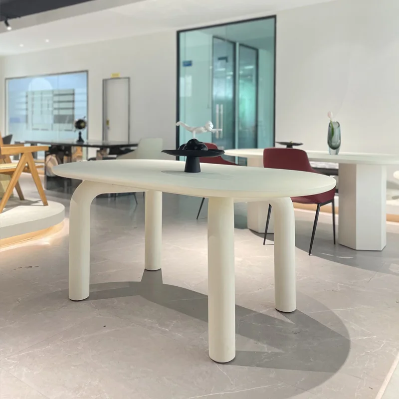 Household Restaurant Design Elegant Dining Room Table Set Cream Oval Livining Room Dining Table Set