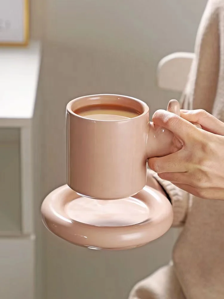 ins Nordic simple high-value macaron color like ceramic cup and saucer couple water cup afternoon tea coffee cup gift box