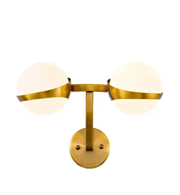 decorative hanging wall lamp bedroom hotel wall mount lamp Glass Globe Brass wall sconce