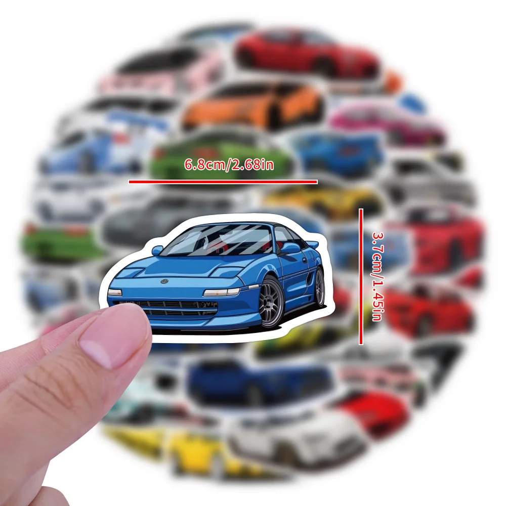 ZY2812C 60Pcs JDM Sport Super Car Scrapbook Graffiti DIY Stickers Decorative Cup Guitar Laptop Luggage Vinyl Waterproof Stickers
