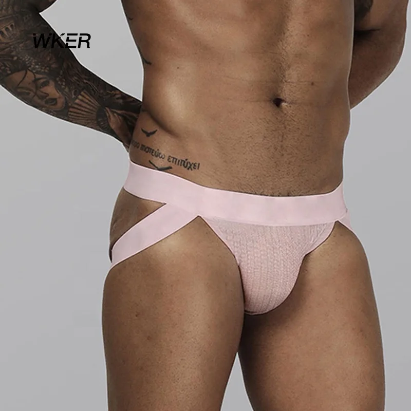 
WKER Custom LOGO Wholesale Mens Sexy Underwear Thongs Hot Sexi Photo Image Big Mens Gay Underwear 