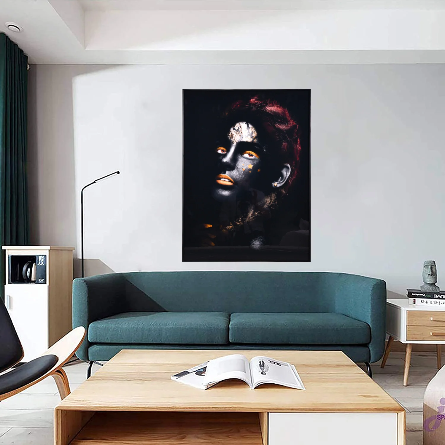 Home Decor Crystal Porcelain Black Women Wall Art African Woman Art Painting