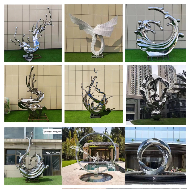 Outdoor Decoration Stainless Steel Dolphin Sculpture Metal Animal Statue