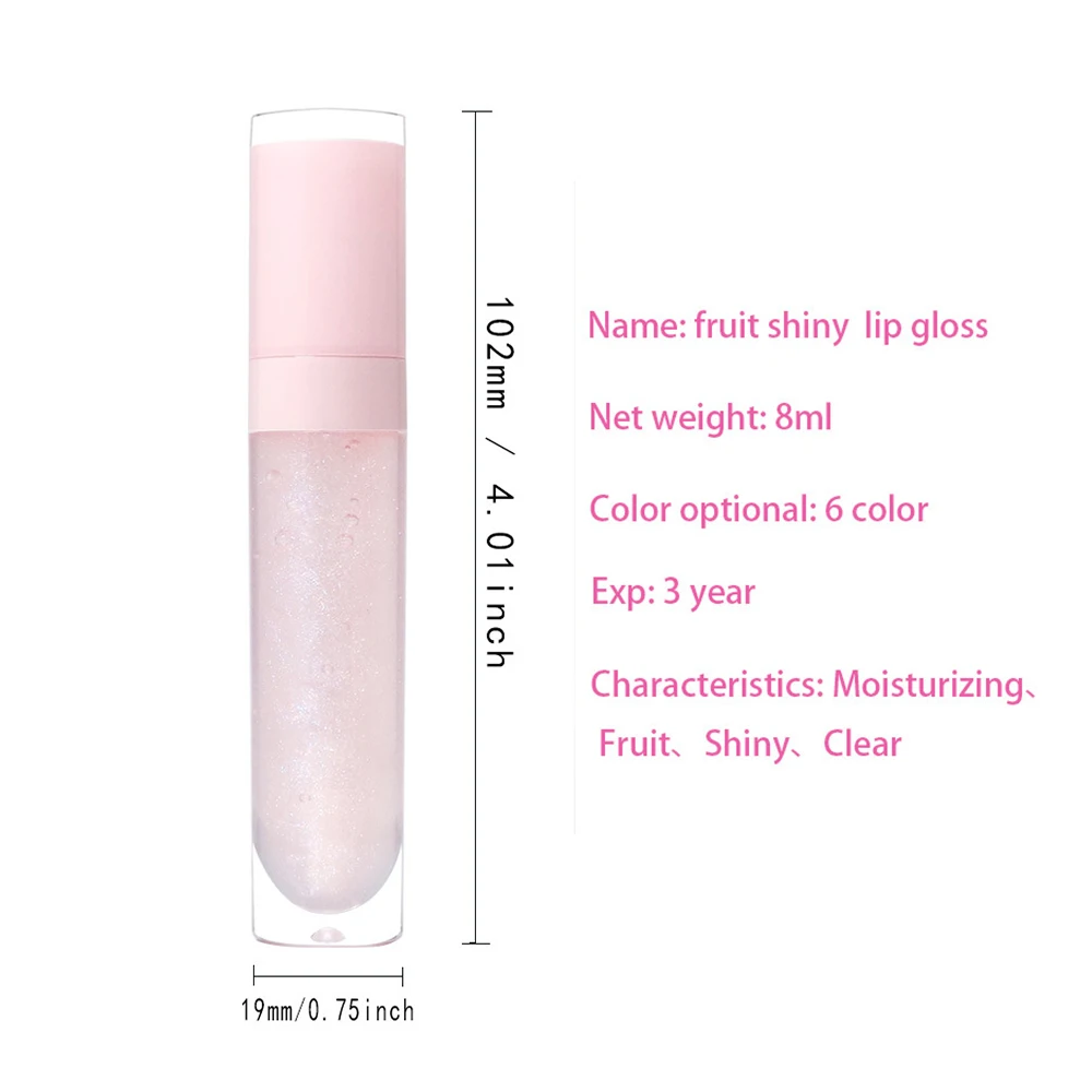 High Pigment Glitter Strawberry Cosmetics Scented Bulk Plumper Vegan Wholesale Mini Lip Gloss Organic
