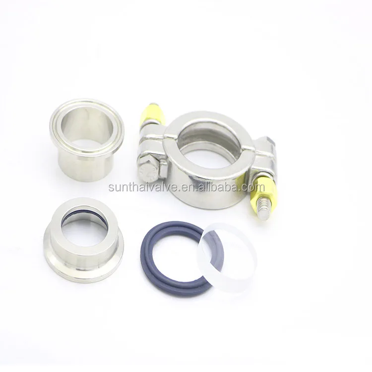 Sanitary SS304 2inch  Round Clamped Union Borosilicate Sight Glass