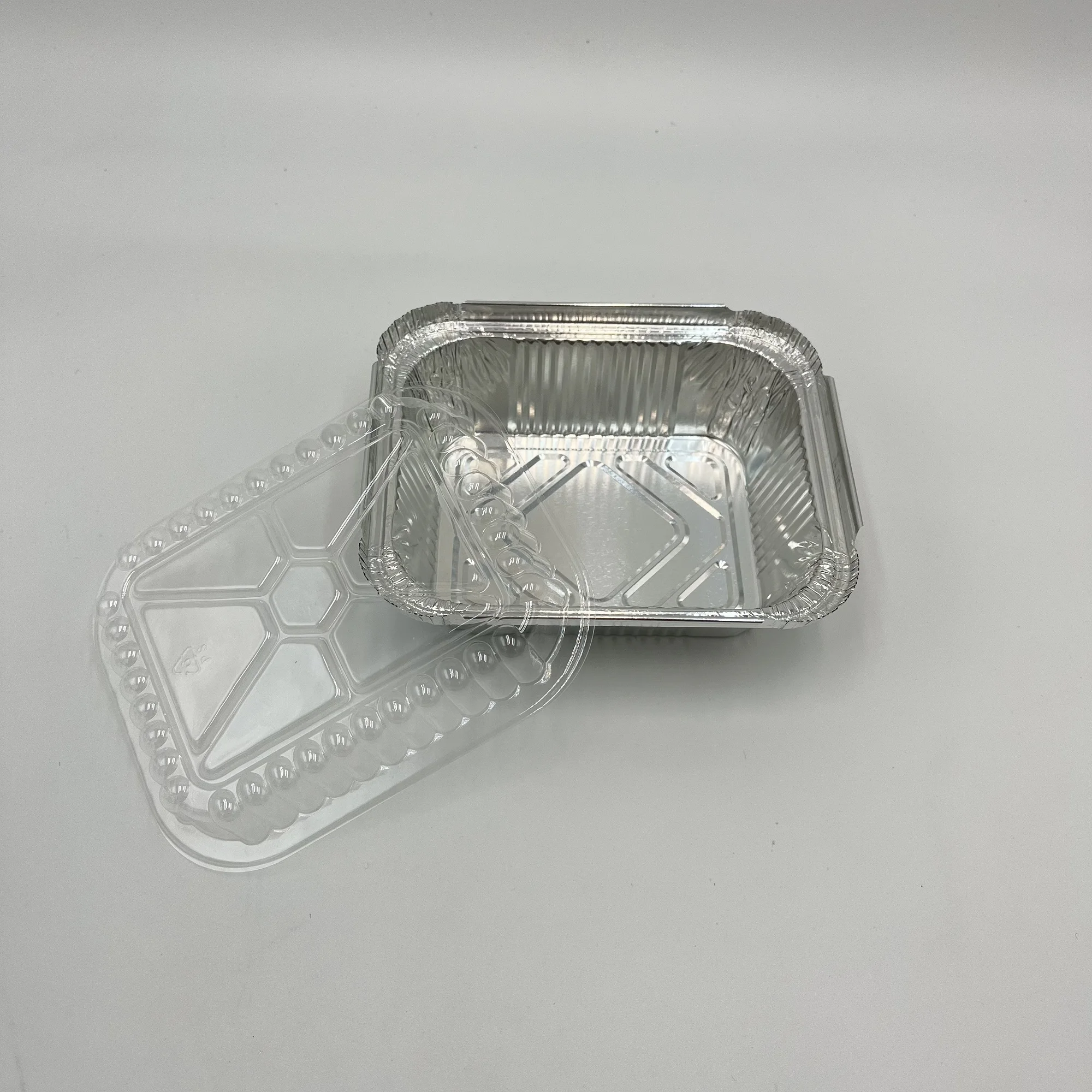 450ml Disposable Takeout Rectangle 450ml Aluminum Foil Containers Tin Foil Trays with Plasti Lid